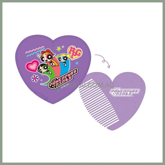 The Powerpuff Girls Heart-Shaped Mirror Comb Heart (purple)