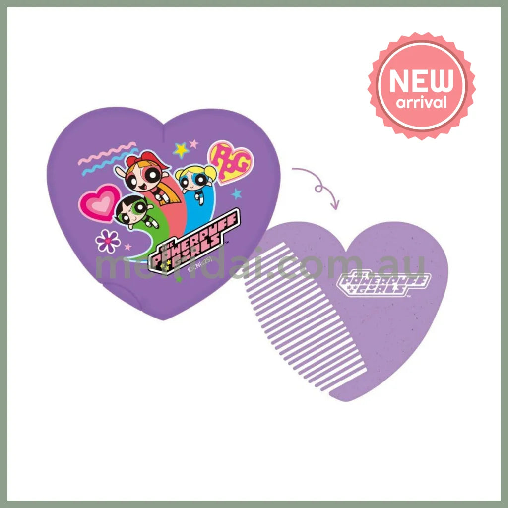 The Powerpuff Girls Heart-Shaped Mirror Comb Heart (purple)