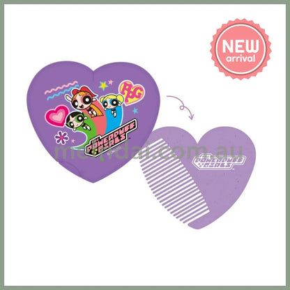 The Powerpuff Girls Heart-Shaped Mirror Comb Heart (purple)