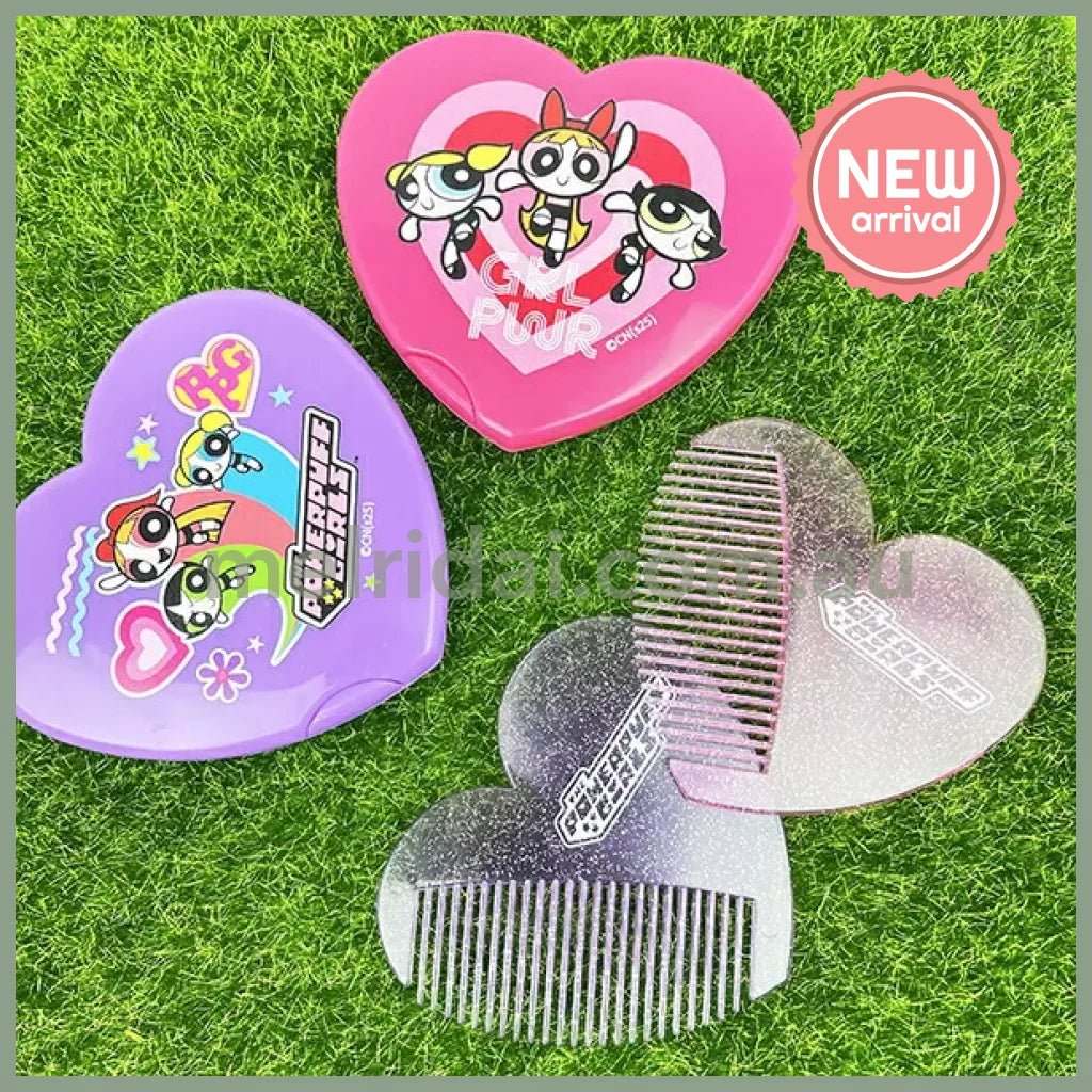 The Powerpuff Girls | Heart-Shaped Mirror Comb Heart 1.0 x 9.7 x 14.4cm (Red)