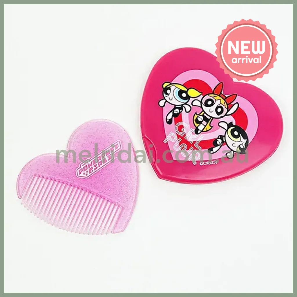 The Powerpuff Girls | Heart-Shaped Mirror Comb Heart 1.0 x 9.7 x 14.4cm (Red)