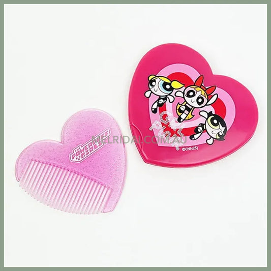 The Powerpuff Girls | Heart-Shaped Mirror Comb Heart 1.0 x 9.7 x 14.4cm (Red)