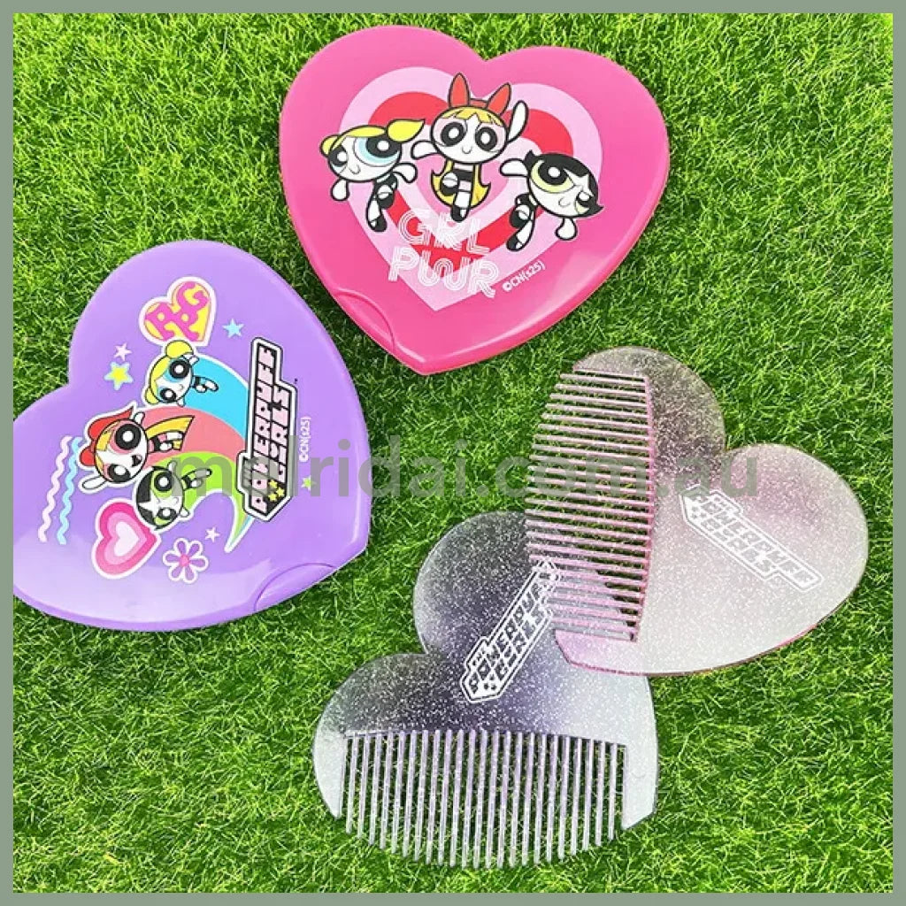 The Powerpuff Girls | Heart-Shaped Mirror Comb Heart 1.0 x 9.7 x 14.4cm (Red)