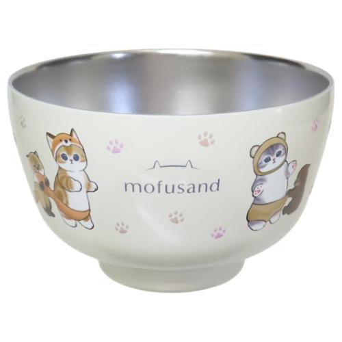 Mofusand | Stainless Vacuum Double Bowl 450ml (Cat Forest Animal Nyan Yellow)