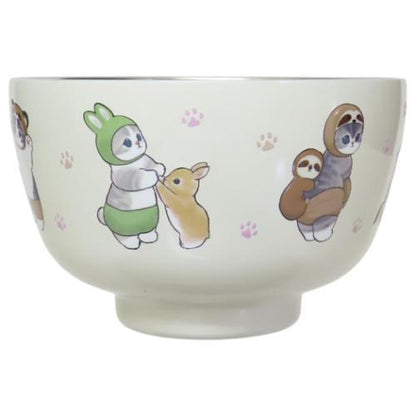 Mofusand | Stainless Vacuum Double Bowl 450ml (Cat Forest Animal Nyan Yellow)