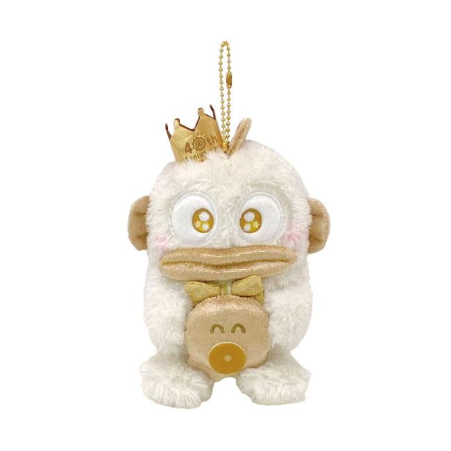 SANRIO | Hangyodon Mascot Holder Plush Keychain 14×11×11cm (Gold Birthday 40th Anniversary)