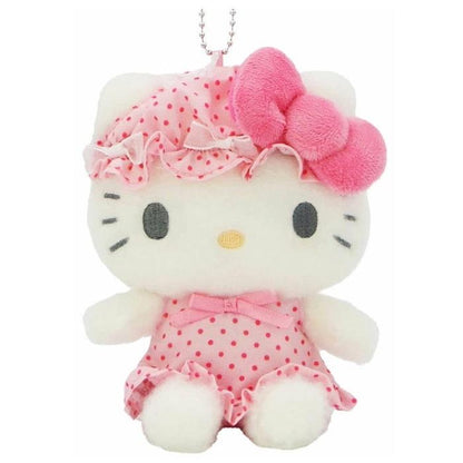 SANRIO | Hello Kitty Mascot Holder Plush Keychain Bag Charm H15×W13×D9.5cm (Nightcap Ribbon)