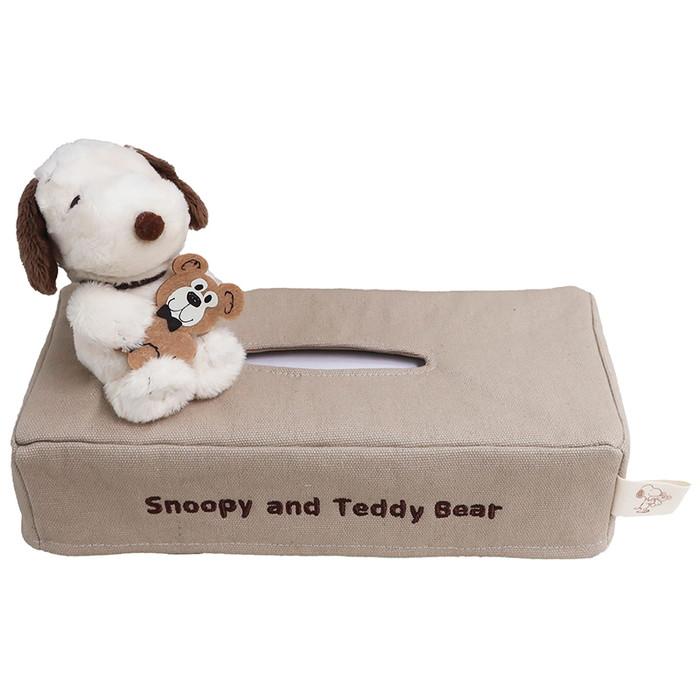 PEANUTS | SNOOPY and Teddy Bear Tissue Box Cover 150×250×120m
