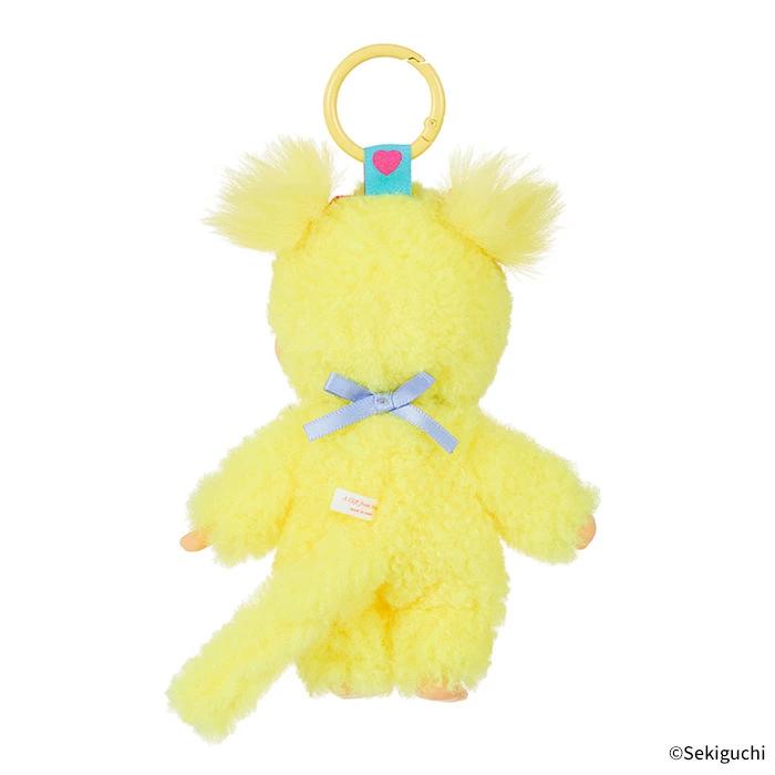 Monchhichi | Girl Mascot Holder Plush Keychain Bag Charm H16×W8.5×D5.5cm (Sweet Lollipop - Yellow)
