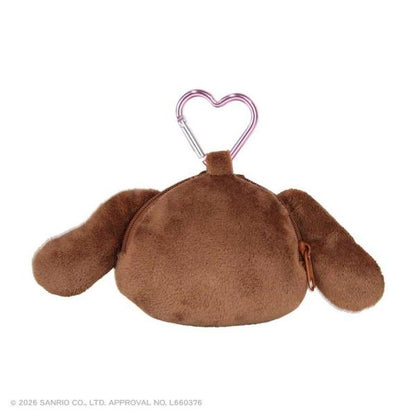 SANRIO | Sugarbunnies Kurousa Fluffy Plush Mini Pouch with Carabiner 90×110×60mm