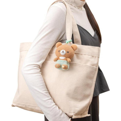 SAN-X | Rilakkuma Chairoikoguma Mini Plush Holder Keychain Bag Charm with Bell