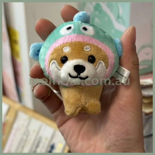 Traveling Mameshiba x Sanrio | Mameko Shiba Mascot Holder Keychain Keyring 7cm Approx. (Hangyodon)