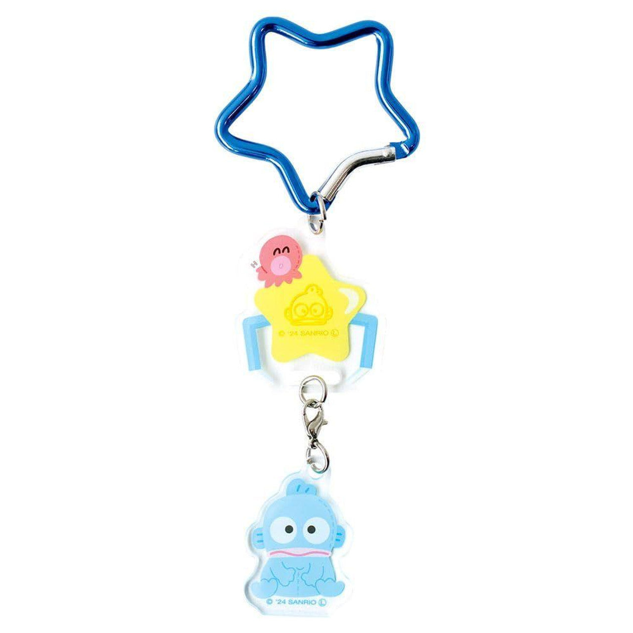 SANRIO | Swinging Acrylic Keychain with Star Carabiner 41×47×3mm (Hangyodon)