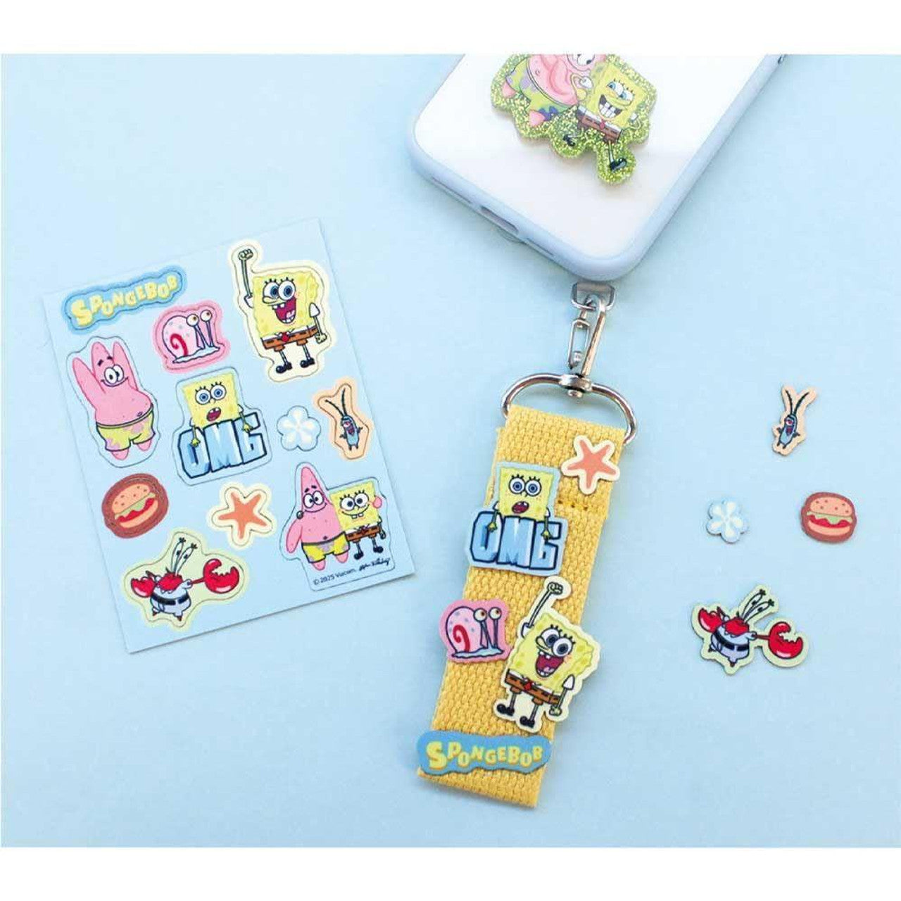 Sponge Bob | Custom Patch Strap Bag Charm Keychain 8 x 150 x 190mm