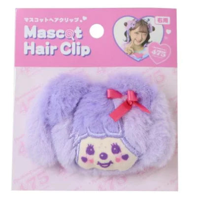 Shinako 475 x Monchhichi | Plush Hair Clip 80x73x25mm (Purple Harajuku Style)