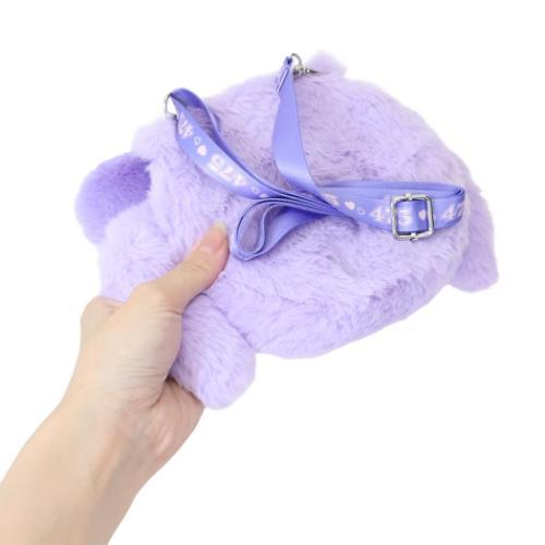 Shinako 475 x Monchhichi | Plush Pochette Shoulder Bag Crossbody Bag 235x216x36mm (Purple Harajuku Style)