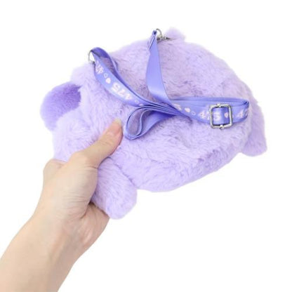 Shinako 475 x Monchhichi | Plush Pochette Shoulder Bag Crossbody Bag 235x216x36mm (Purple Harajuku Style)