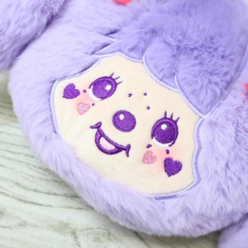 Shinako 475 x Monchhichi | Plush Pochette Shoulder Bag Crossbody Bag 235x216x36mm (Purple Harajuku Style)