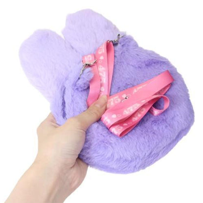 Shinako 475 x Monchhichi | Plush Pochette Shoulder Bag Crossbody Bag 235x216x36mm (Purple Harajuku Style)