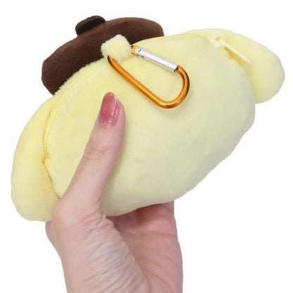 SANRIO | Pom Pom Purin / Pompompurin Zipper Mascot with Carabiner Pouch Keychain Bag Charm 5 x 11 x 20cm