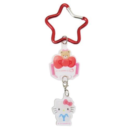 SANRIO | Swinging Acrylic Keychain with Star Carabiner 41×47×3mm (Hello Kitty)