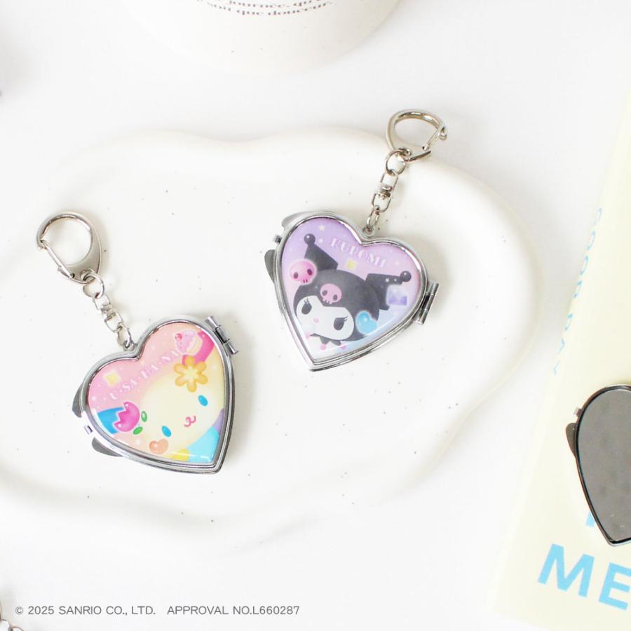 SANRIO | Kuromi Heart-Shaped Mirror Keychain 100x60x10mm