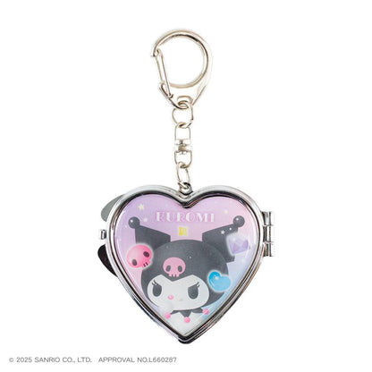 SANRIO | Kuromi Heart-Shaped Mirror Keychain 100x60x10mm