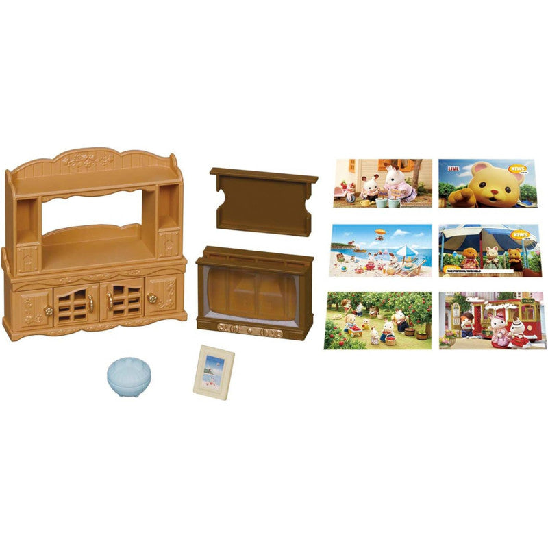 【JP】Sylvanian Families | Living Room Furniture TV Stand Set W80 x H125 x D60 mm