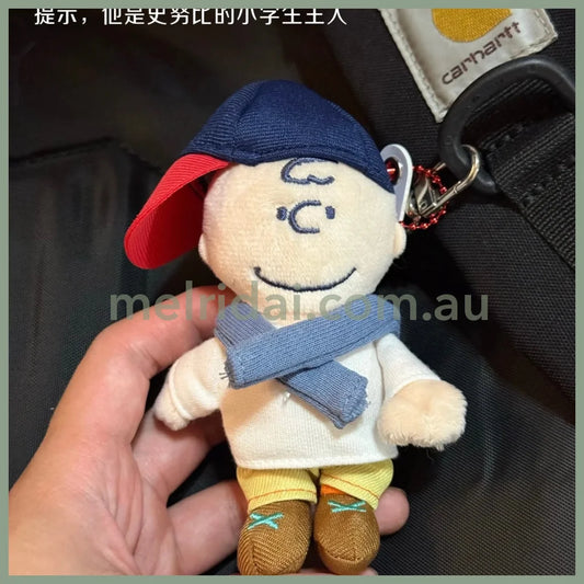 USJ | PEANUTS Snoopy Charlie Brown Plush Keychain Bag Charm W10.3cm×H12.4cm×D3.9cm