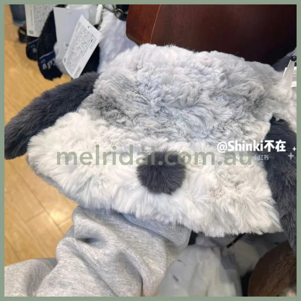 Usj｜Peanuts Snoopy Fluffy Bucket Hat 大阪环球影城 史努比 毛绒 灰色渔夫帽 头围可调节