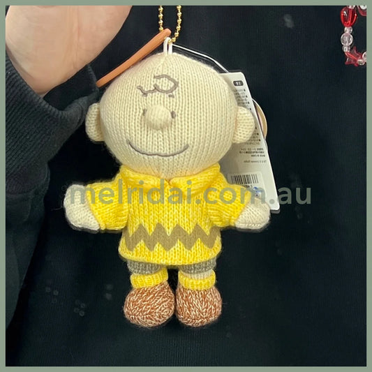 Usj | Peanuts Snoopy Mascot Holder Keychain Approx.15Cm 大阪环球影城 史努比&查理布朗挂件 针织款 Charlie Brown 查理布朗