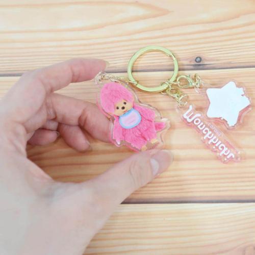 MONCHHICHI | Triple Acrylic Keychain Vol. 2 Keyring 33x52x3mm (COLORS Pink)