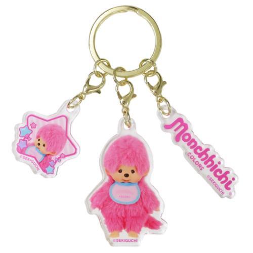 MONCHHICHI | Triple Acrylic Keychain Vol. 2 Keyring 33x52x3mm (COLORS Pink)