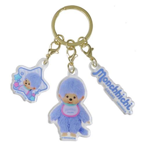 MONCHHICHI | Triple Acrylic Keychain Vol. 2 Keyring 33x52x3mm (COLORS Blue)
