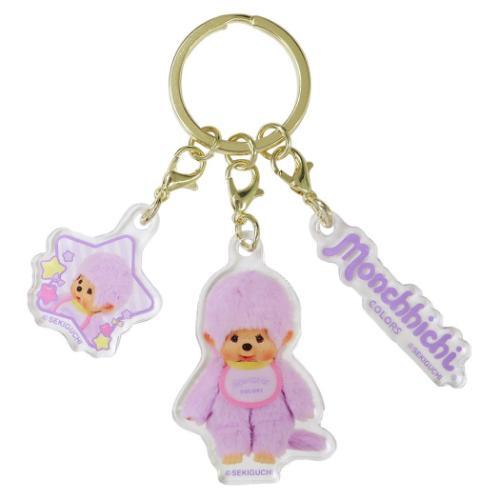 MONCHHICHI | Triple Acrylic Keychain Vol. 2 Keyring 33x52x3mm (COLORS Purple)