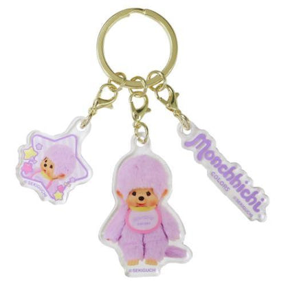 MONCHHICHI | Triple Acrylic Keychain Vol. 2 Keyring 33x52x3mm (COLORS Purple)