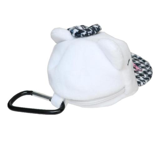 SANRIO | Hello Kitty Mini Pouch with Carabiner Keychain 85×70×125mm (Cap Style Houndstooth)
