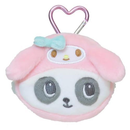 SANRIO x Marimo Craft Panshell | My Melody Face Mini Pouch with Carabiner 90x80x25mm