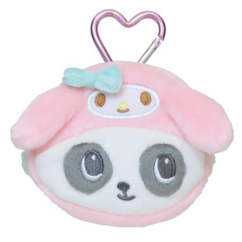 SANRIO x Marimo Craft Panshell | My Melody Face Mini Pouch with Carabiner 90x80x25mm