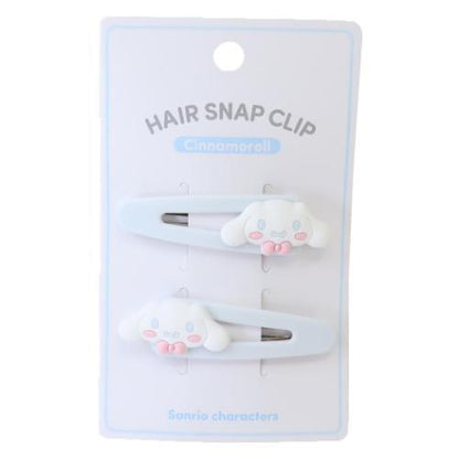 SANRIO | Face-Shaped Hair Snap Clip set of 2 Cinnamoroll (Smile)