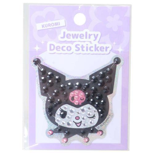 SANRIO | Kuromi Jewelry Deco Sticker 65×73×5mm (Gogo Gal Collection Glitter Face)
