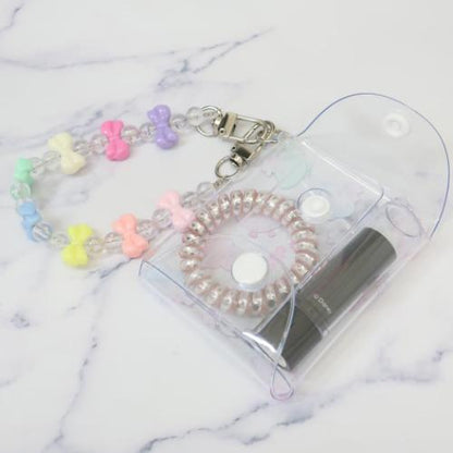 SANRIO | Clear Multi Case with Colorful Bead Chain 90×75×20mm (My Melody 50th Anniversary)