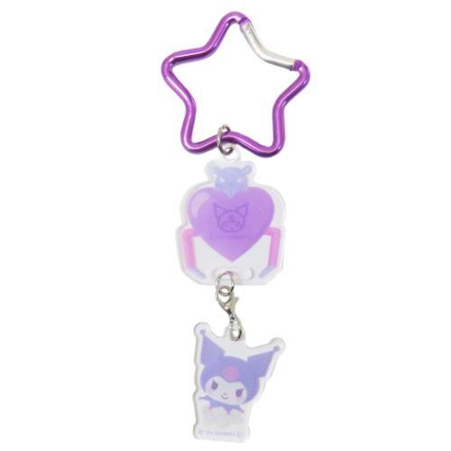 SANRIO | Swinging Acrylic Keychain with Star Carabiner 41×47×3mm (Kuromi)