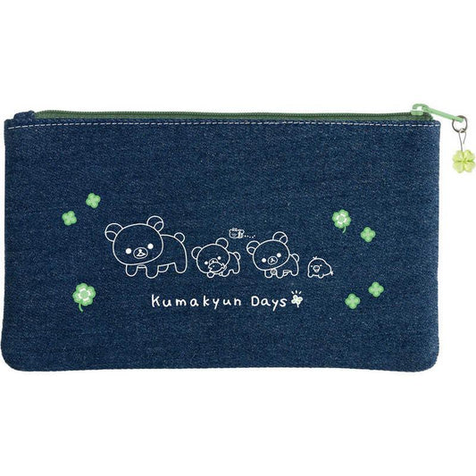 SAN-X | Rilakkuma Denim Pen Pouch Pen Case 115×195×10mm (Chairoikoguma's Kumakyun Days)