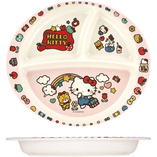 SANRIO | Hello Kitty Bamboo Melamine Divided Lunch Plate 430ml (Dishwasher Safe)
