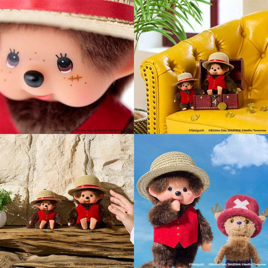 Monchhichi x NETFLIX ONE PIECE Season 2 | Luffy Plush Doll Plush Toy 200×120×120mm
