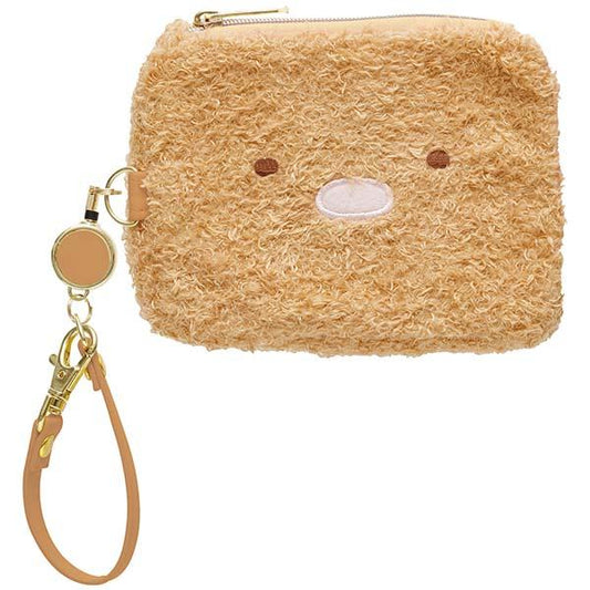 San-X| Sumikko Gurashi Mini Pouch & Pass Case Card Holder with Reel 130x160x60mm (Tonkatsu Fried Pork)