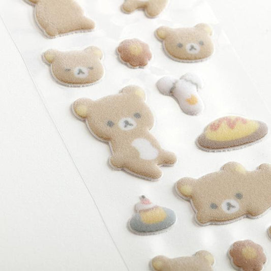 SAN-X | Rilakkuma Fluffy Stickers 200×60mm (BASIC RILAKKUMA)