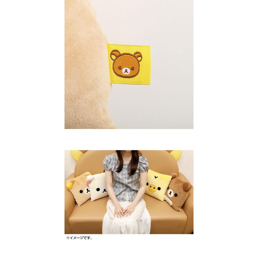 SAN-X | Rilakkuma Square Face Super Mochimochi Cushion 300×300×100mm (Rilakkuma Sleeping Together)