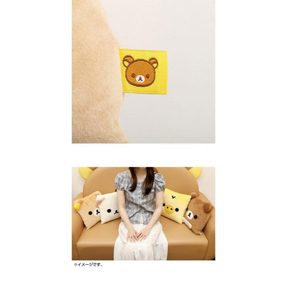 SAN-X | Rilakkuma Square Face Super Mochimochi Cushion 300×300×100mm (Rilakkuma Sleeping Together)